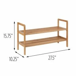 Best Sale ✔️ Honey Can Do 2-Tier Bamboo 👟 Shoe Rack 😍 -Honey Can Do Sales Store D613896S 5