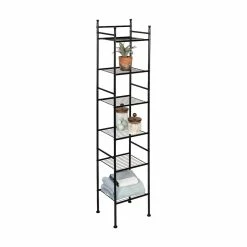 Coupon ✔️ Honey Can Do Black 6-Tier Space-Saving Shelving Tower 🔥 -Honey Can Do Sales Store D613901S 3