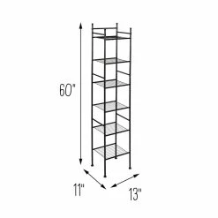 Coupon ✔️ Honey Can Do Black 6-Tier Space-Saving Shelving Tower 🔥 -Honey Can Do Sales Store D613901S 9