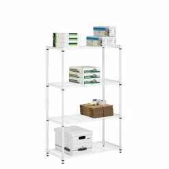 Brand new ✨ Honey Can Do White 4-Tier Heavy-Duty Adjustable Shelving Unit 🎉 -Honey Can Do Sales Store D613903S 4