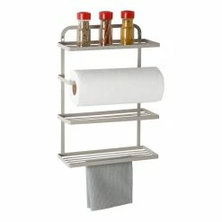 Best Sale ❤️ Honey Can Do Gray Spice Rack & Paper Towel Holder 🎉