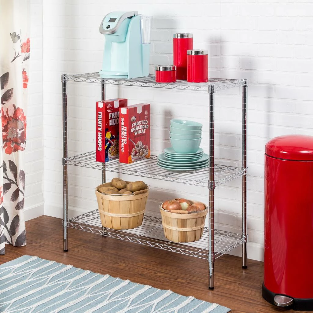 Outlet β Honey Can Do Chrome 3-Tier Heavy-Duty Adjustable Shelf Storage Unit π€© 4 Outlet β Honey Can Do Chrome 3-Tier Heavy-Duty Adjustable Shelf Storage Unit π€© - Image 2