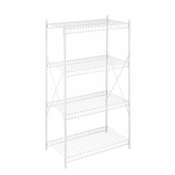Hot Sale 🛒 Honey Can Do White 4-Tier Storage Shelf ✔️ -Honey Can Do Sales Store D613921S 3