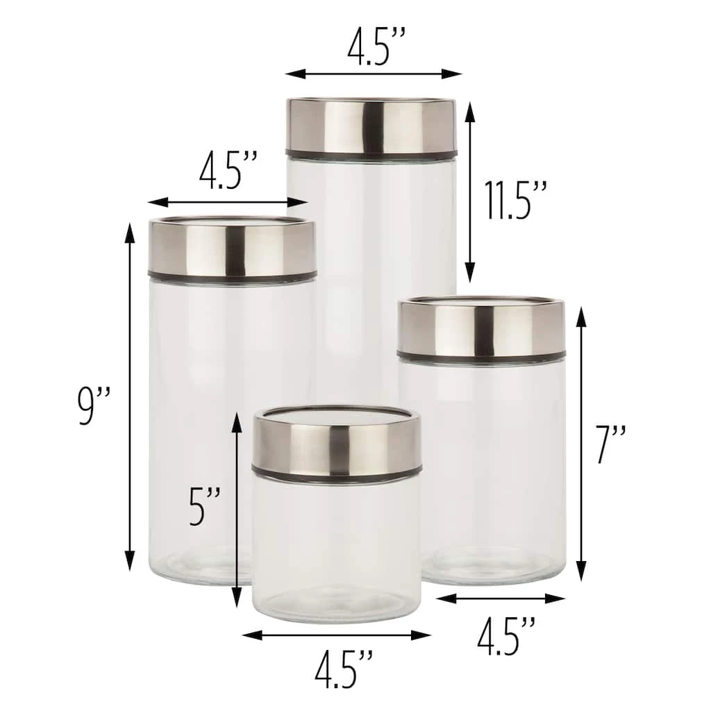 Brand new π Honey Can Do Kitchen Glass Jar Set with Fresh Date Dials, 4ct. π 7 Brand new π Honey Can Do Kitchen Glass Jar Set with Fresh Date Dials, 4ct. π - Image 5