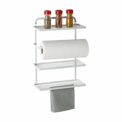 Cheap 😍 Honey Can Do White Spice Rack & Paper Towel Holder 👏