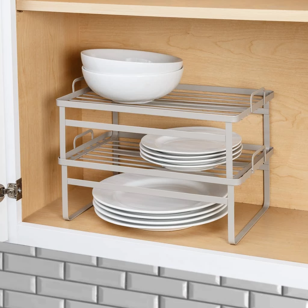 Cheap π Honey Can Do Gray Stackable Cabinet Shelf Helpers Set π€© 4 Cheap π Honey Can Do Gray Stackable Cabinet Shelf Helpers Set π€© - Image 2