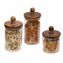 Discount β Honey Can Do Acacia Top Glass Kitchen Canister Set, 3ct. π 9 Discount β Honey Can Do Acacia Top Glass Kitchen Canister Set, 3ct. π -Honey Can Do Sales Store D613945S 2
