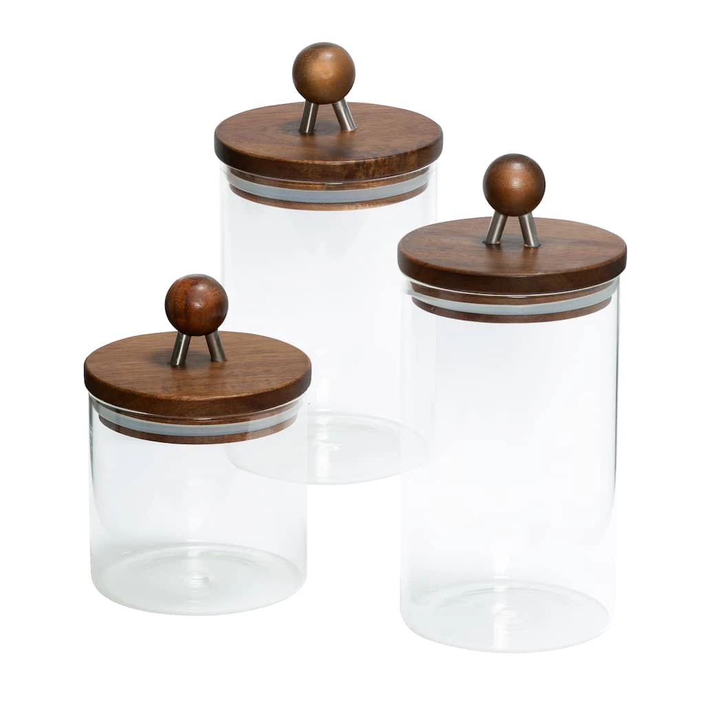 Discount β Honey Can Do Acacia Top Glass Kitchen Canister Set, 3ct. π 5 Discount β Honey Can Do Acacia Top Glass Kitchen Canister Set, 3ct. π - Image 3