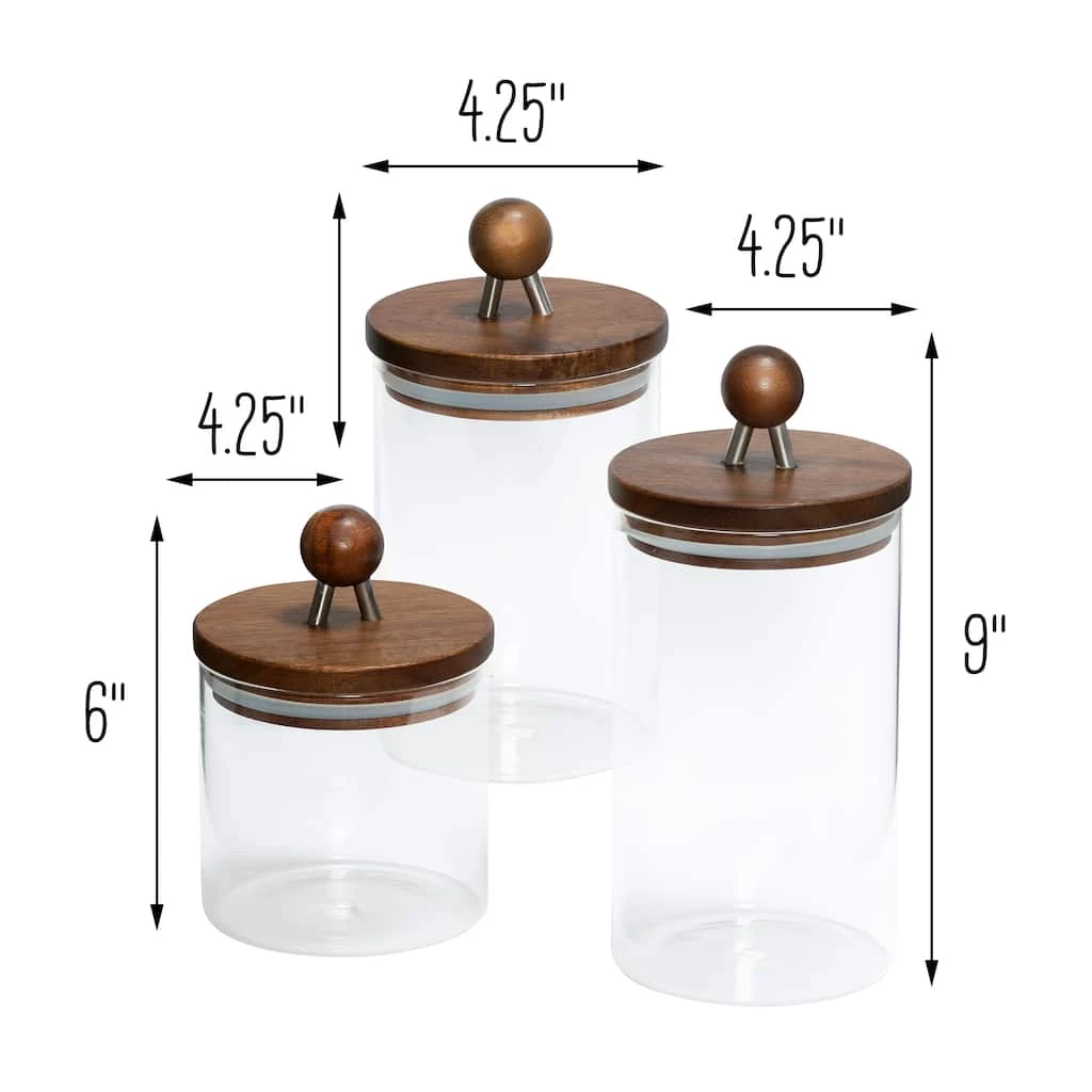 Discount β Honey Can Do Acacia Top Glass Kitchen Canister Set, 3ct. π 7 Discount β Honey Can Do Acacia Top Glass Kitchen Canister Set, 3ct. π - Image 5