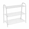 New 👍 Honey Can Do Matte White 3-Shelf Steel 👟 Shoe Rack 😍 -Honey Can Do Sales Store D613949S 3