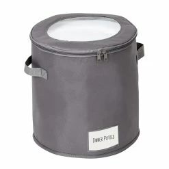 Cheapest 🎉 Honey Can Do 12" Gray Round Dinnerware Storage Box 👍