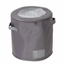 Cheapest 🎉 Honey Can Do 12" Gray Round Dinnerware Storage Box 👍 -Honey Can Do Sales Store D613950S 3