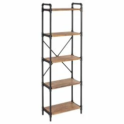 Deals 🌟 Honey Can Do Black 5-Tier Industrial Bookshelf 😍