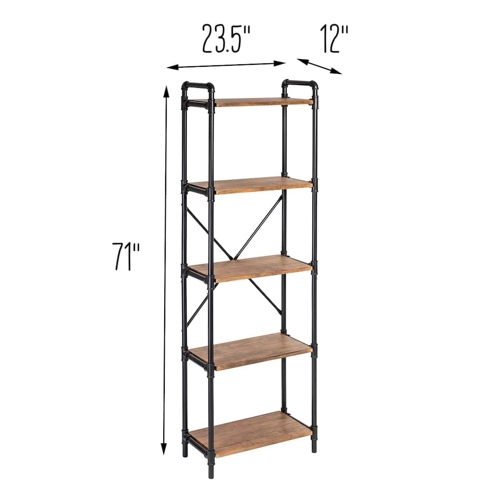Deals π Honey Can Do Black 5-Tier Industrial Bookshelf π 8 Deals π Honey Can Do Black 5-Tier Industrial Bookshelf π - Image 6
