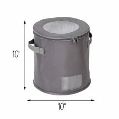 Cheapest 🧨 Honey Can Do 10" Gray Round Dinnerware Storage Box ✔️ -Honey Can Do Sales Store D613956S 11