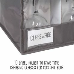 Buy 😉 Honey Can Do Gray Stemware Storage Box ⌛ -Honey Can Do Sales Store D613960S 12