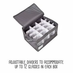 Buy 😉 Honey Can Do Gray Stemware Storage Box ⌛ -Honey Can Do Sales Store D613960S 13