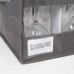 Buy 😉 Honey Can Do Gray Stemware Storage Box ⌛ -Honey Can Do Sales Store D613960S 7