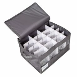 Buy 😉 Honey Can Do Gray Stemware Storage Box ⌛ -Honey Can Do Sales Store D613960S 8