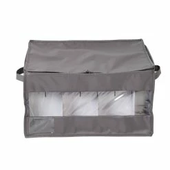 Buy 😉 Honey Can Do Gray Stemware Storage Box ⌛ -Honey Can Do Sales Store D613960S 9