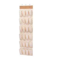 Deals 🤩 Honey Can Do Bamboo 24-Pocket Over-the-Door 👟 Shoe Rack 💯