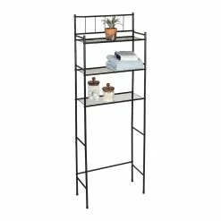 Deals 🥰 Honey Can Do Black Over-The-Toilet Space Saver Shelving Unit 😉 -Honey Can Do Sales Store D613965S 2