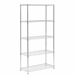 Best Pirce 🔥 Honey Can Do Chrome 5-Tier Heavy-Duty Adjustable Shelving Unit 🎁