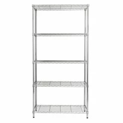 Best Pirce 🔥 Honey Can Do Chrome 5-Tier Heavy-Duty Adjustable Shelving Unit 🎁 -Honey Can Do Sales Store D613975S 5