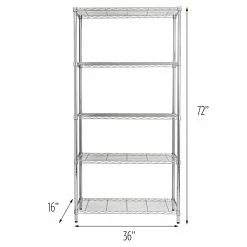 Best Pirce 🔥 Honey Can Do Chrome 5-Tier Heavy-Duty Adjustable Shelving Unit 🎁 -Honey Can Do Sales Store D613975S 8