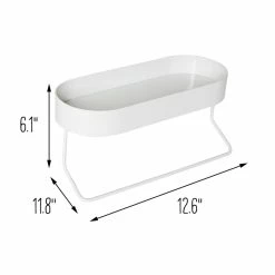 Best reviews of 😍 Honey Can Do White Wall Mounted Bathroom Shelf with Towel Bar & Oval Top Tray ⌛ -Honey Can Do Sales Store D613981S 6