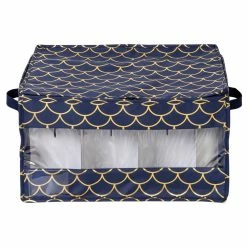 Cheap ✔️ Honey Can Do Golden Scallop Print Stemware Storage Box Set 👏 -Honey Can Do Sales Store D613984S 10