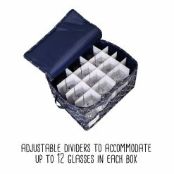 Cheap ✔️ Honey Can Do Golden Scallop Print Stemware Storage Box Set 👏 -Honey Can Do Sales Store D613984S 14