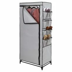 Wholesale 🎁 Honey Can Do 27" Gray Portable Wardrobe Closet with Cover & Side Pockets 🎉