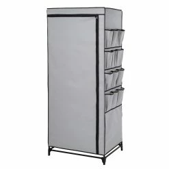Wholesale 🎁 Honey Can Do 27" Gray Portable Wardrobe Closet with Cover & Side Pockets 🎉 -Honey Can Do Sales Store D613990S 3