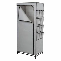 Wholesale 🎁 Honey Can Do 27" Gray Portable Wardrobe Closet with Cover & Side Pockets 🎉 -Honey Can Do Sales Store D613990S 6