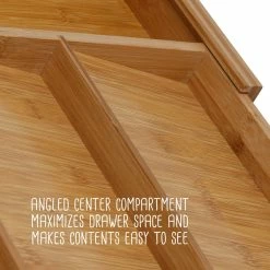 Best Sale 🔔 Honey Can Do Natural Adjustable Bamboo Drawer Organizer 👏 -Honey Can Do Sales Store D613991S 10