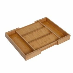 Best Sale 🔔 Honey Can Do Natural Adjustable Bamboo Drawer Organizer 👏 -Honey Can Do Sales Store D613991S 3
