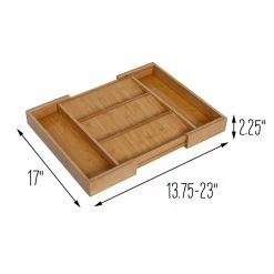 Best Sale 🔔 Honey Can Do Natural Adjustable Bamboo Drawer Organizer 👏 -Honey Can Do Sales Store D613991S 9
