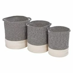Buy π Honey Can Do Gray & White Two-Tone Cotton Rope Basket Set π 12 Buy π Honey Can Do Gray & White Two-Tone Cotton Rope Basket Set π -Honey Can Do Sales Store D614065S 3