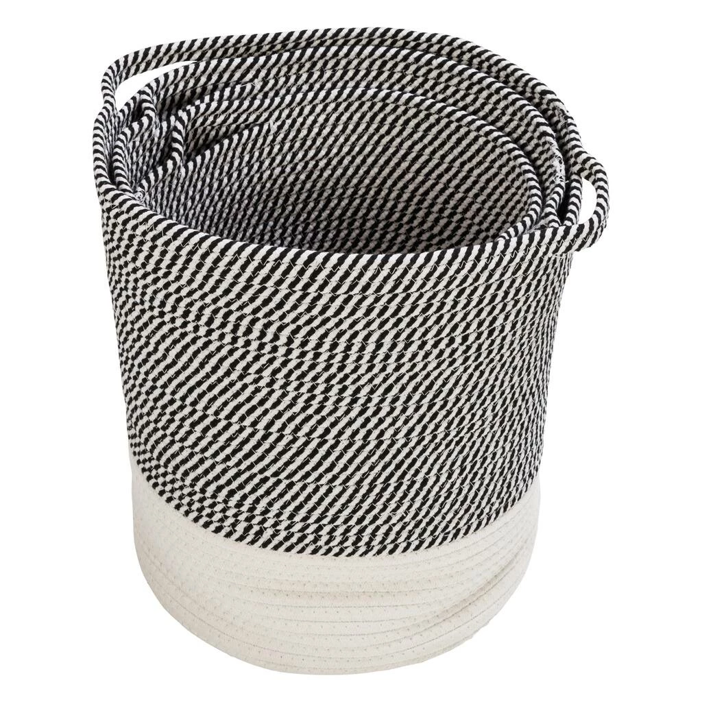 Buy π Honey Can Do Gray & White Two-Tone Cotton Rope Basket Set π 9 Buy π Honey Can Do Gray & White Two-Tone Cotton Rope Basket Set π - Image 7