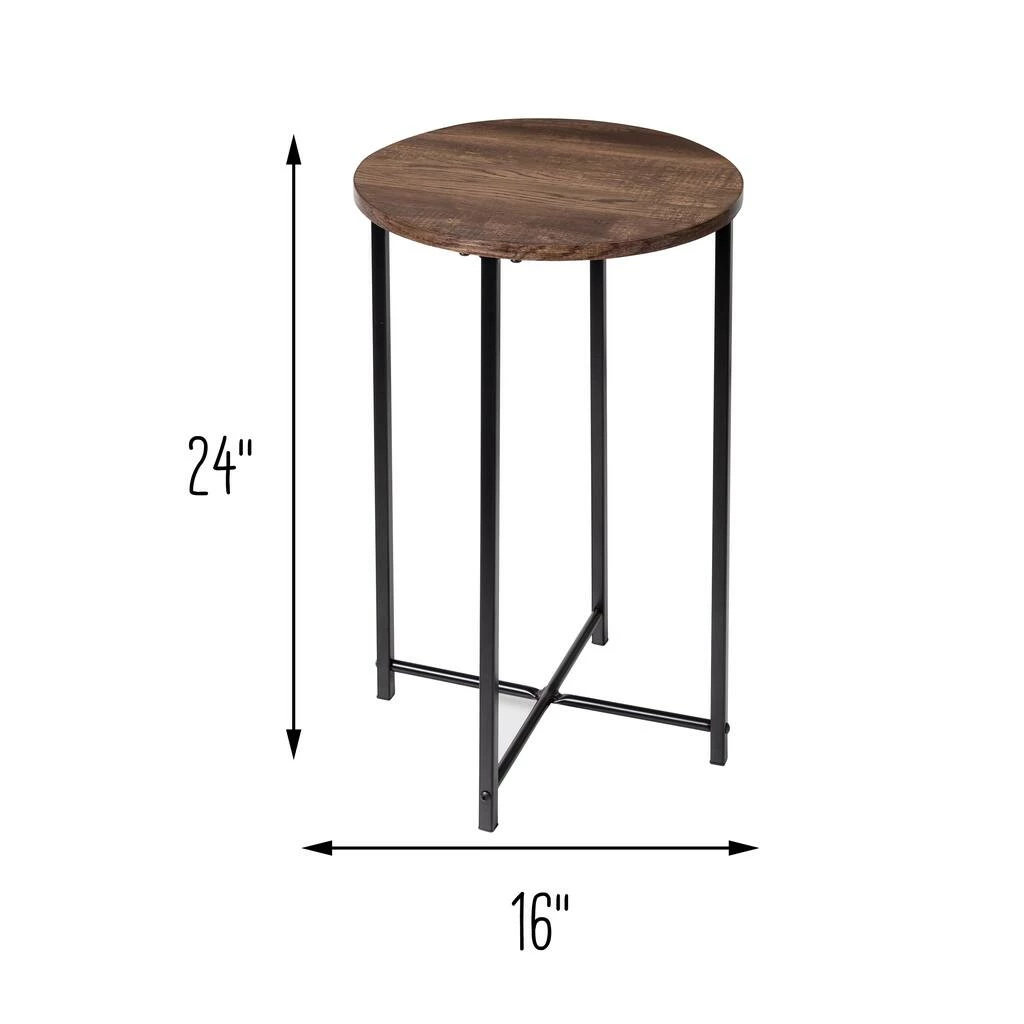 Discount π Honey Can Do Natural X-Pattern Base Round Side Table π 10 Discount π Honey Can Do Natural X-Pattern Base Round Side Table π - Image 8