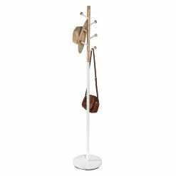 Discount 🤩 Honey Can Do 69.3" White Freestanding Corner 🧥 Coat Rack ✔️ -Honey Can Do Sales Store D614071S 2