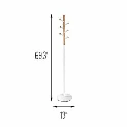 Discount 🤩 Honey Can Do 69.3" White Freestanding Corner 🧥 Coat Rack ✔️ -Honey Can Do Sales Store D614071S 7