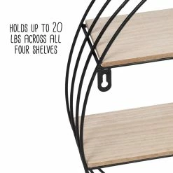 Best deal ⭐ Honey Can Do 20" Black Four-Tier Circular Decorative Metal Wall Shelf 👏 -Honey Can Do Sales Store D614073S 10