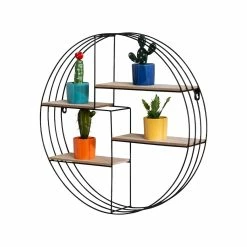 Best deal ⭐ Honey Can Do 20" Black Four-Tier Circular Decorative Metal Wall Shelf 👏 -Honey Can Do Sales Store D614073S 2