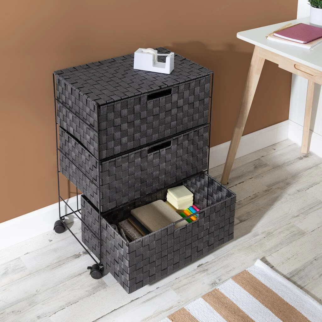 Coupon π Honey Can Do 26" Black Three-Drawer Woven Home Office Organizer with Wheels π 4 Coupon π Honey Can Do 26" Black Three-Drawer Woven Home Office Organizer with Wheels π - Image 2