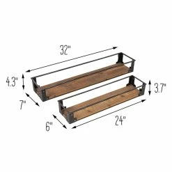 Wholesale ✔️ Honey Can Do Floating Decorative Metal & Wood Wall Shelves Set 🛒 -Honey Can Do Sales Store D614077S 11
