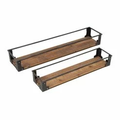 Wholesale ✔️ Honey Can Do Floating Decorative Metal & Wood Wall Shelves Set 🛒 -Honey Can Do Sales Store D614077S 3