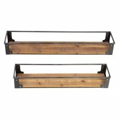 Wholesale ✔️ Honey Can Do Floating Decorative Metal & Wood Wall Shelves Set 🛒 -Honey Can Do Sales Store D614077S 9