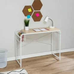 Brand new 🎉 Honey Can Do White Home Office Computer Desk With Side Basket 🎁
